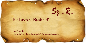 Szlovák Rudolf névjegykártya