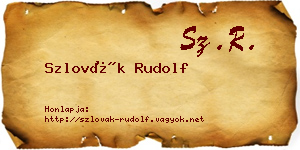 Szlovák Rudolf névjegykártya